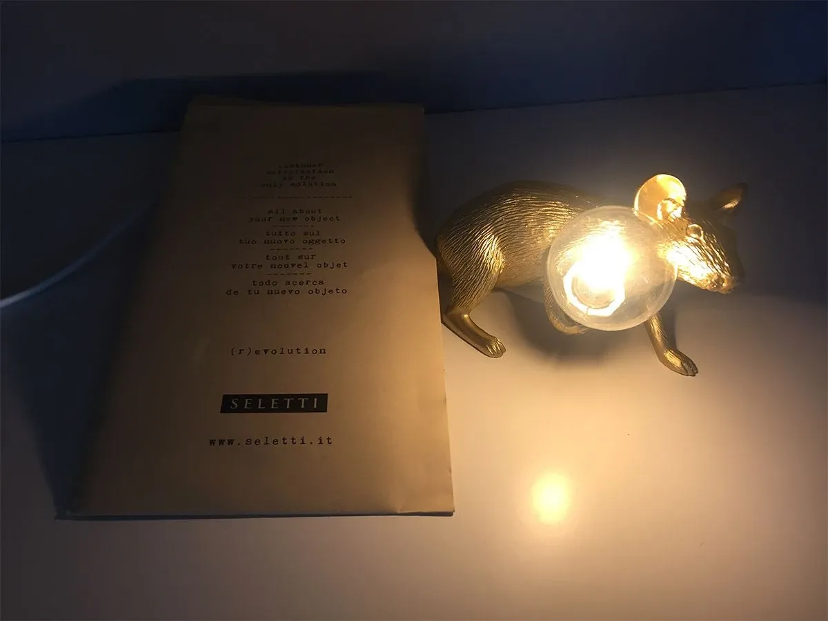 Mouse Lamp Gold (cavo bianco) 5