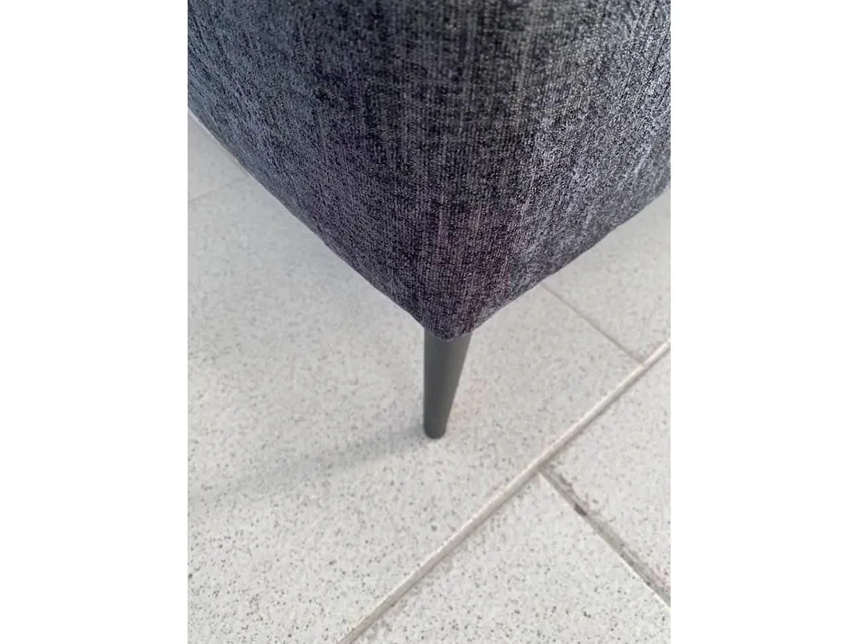 2-Sitzer Wartezimmer Sofa mit Armlehnen aus Stoff (schwarz) 6