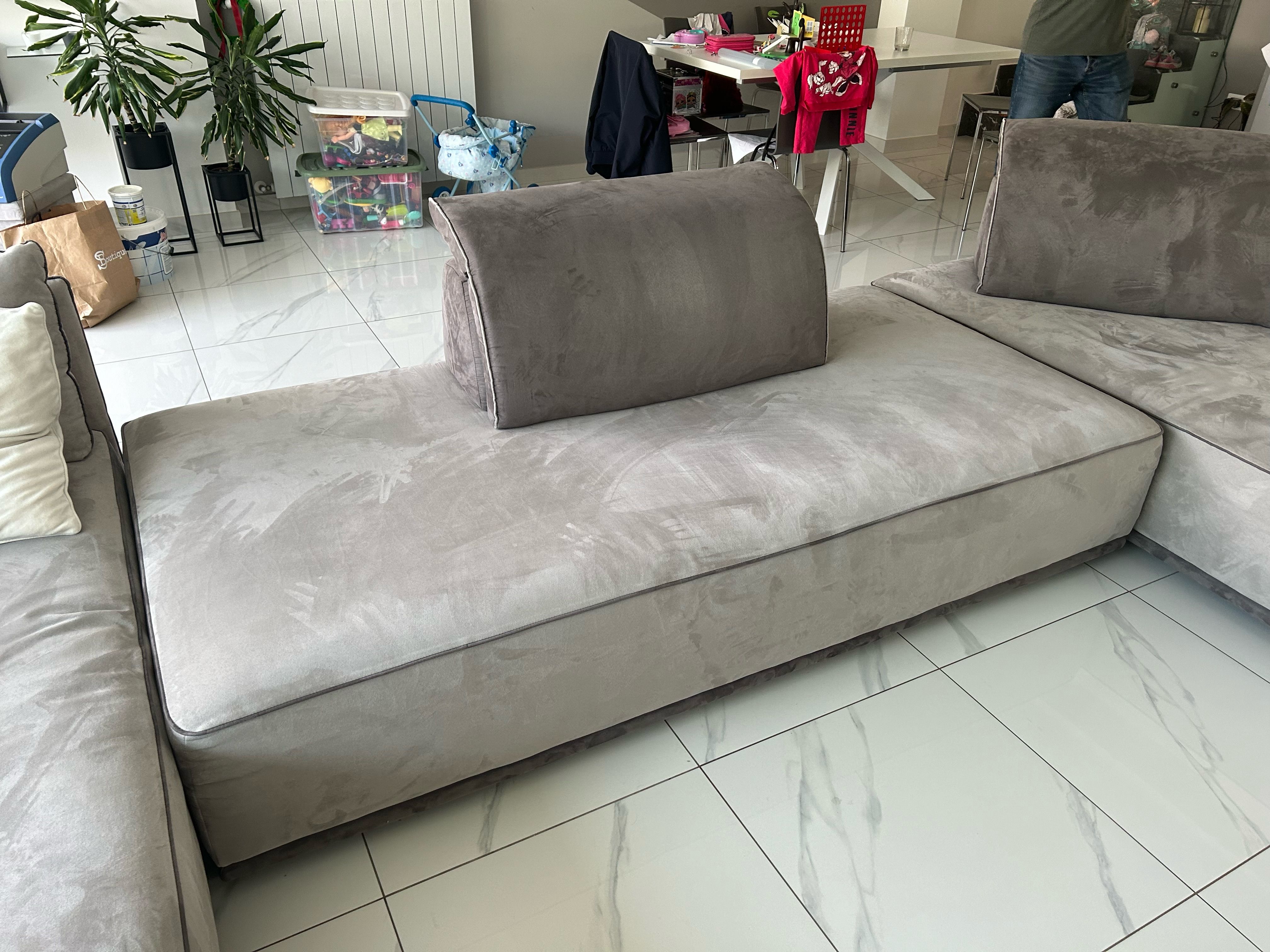 Divano Domino in tessuto grigio 10