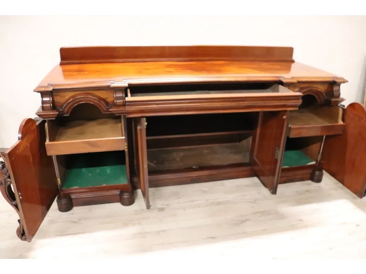 Credenza vintage in legno di mogano intagliato ('900),  5