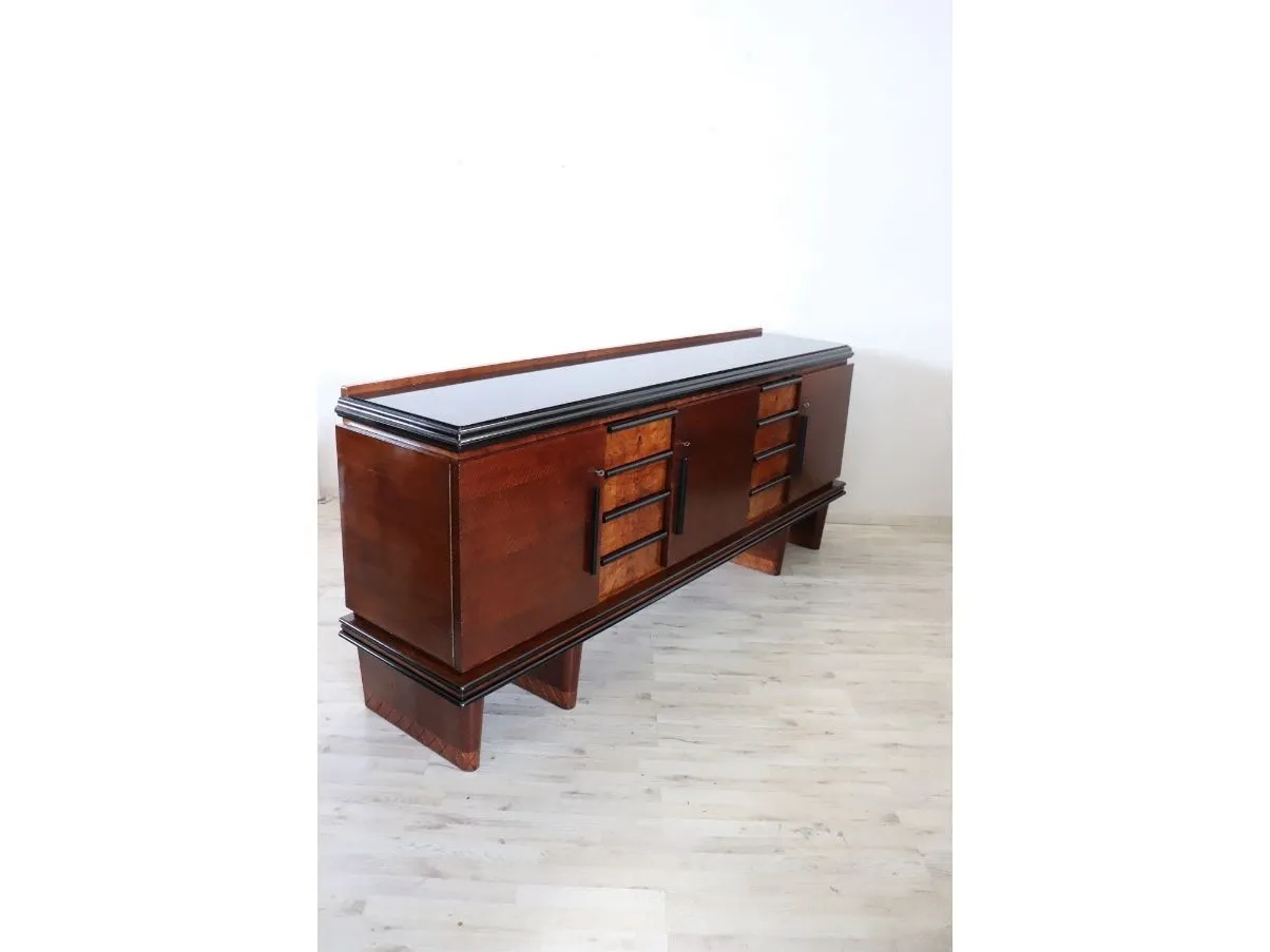 Credenza vintage in in ebano e noce (anni '30),  1