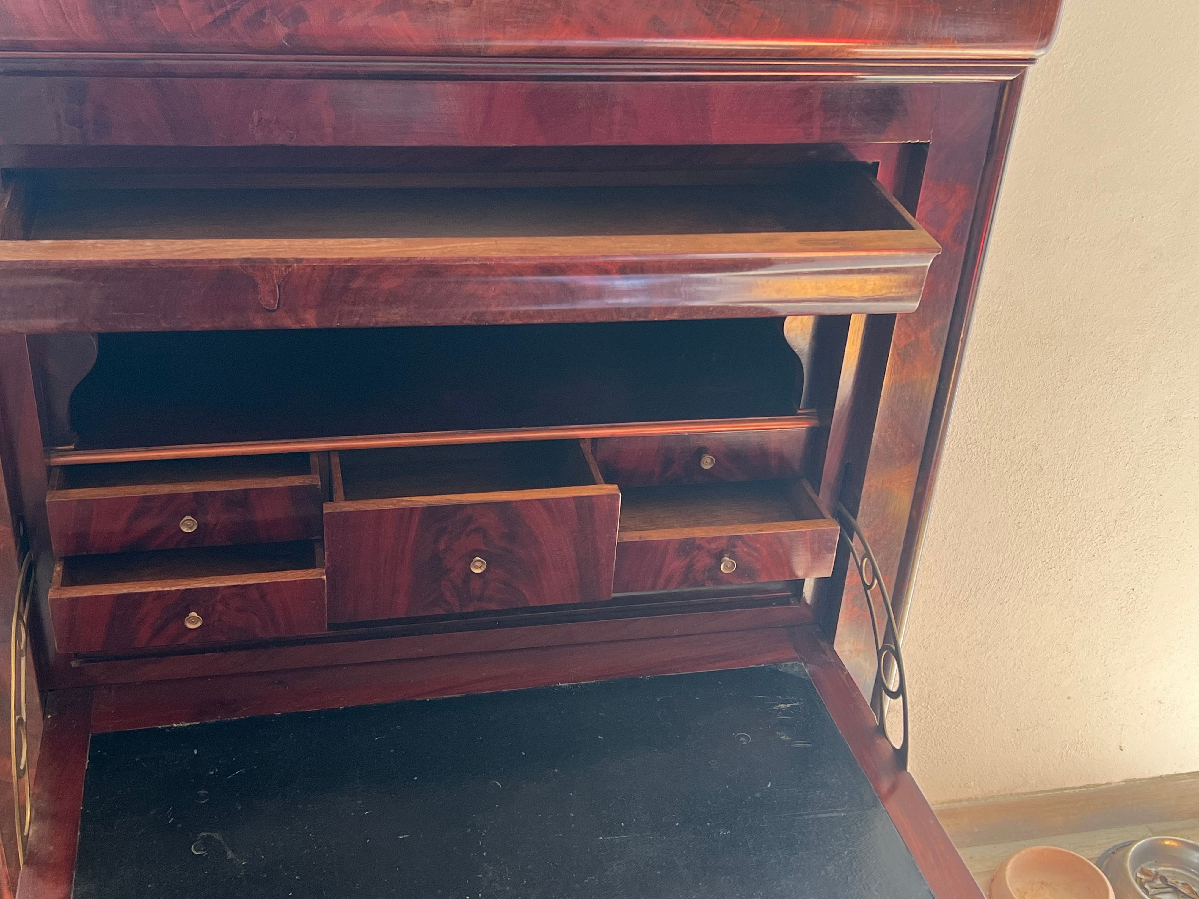 Antiker Sekretär aus Holz und Marmor aus dem 19. Jahrhundert Optional8