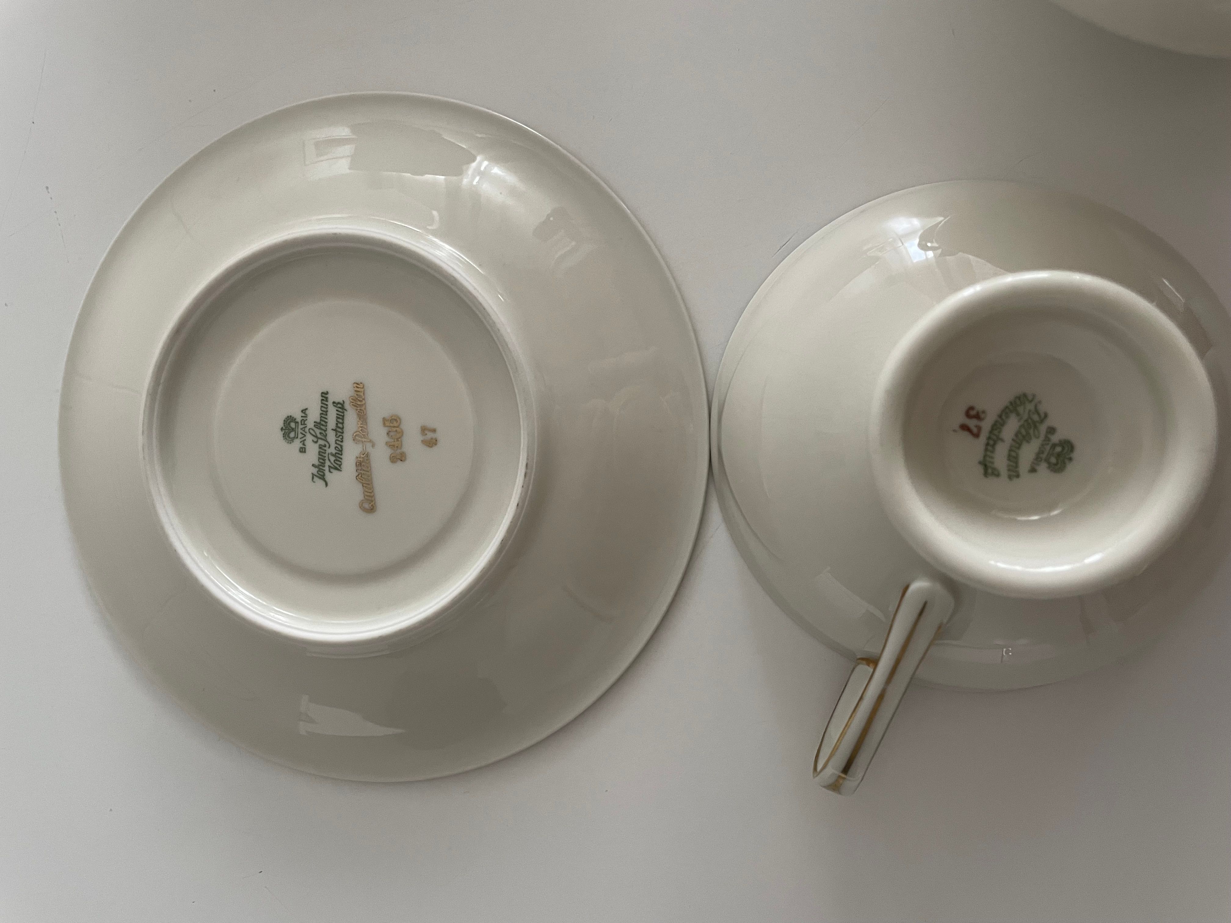 Set teiera zuccheriera e tazze da te in ceramica, Bavaria Germany 1950 Brand