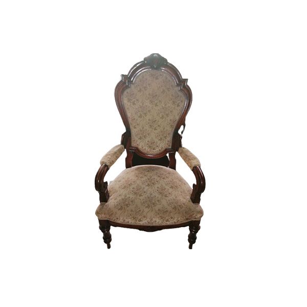 Vintage armchair in fabric and walnut wood ('800), image