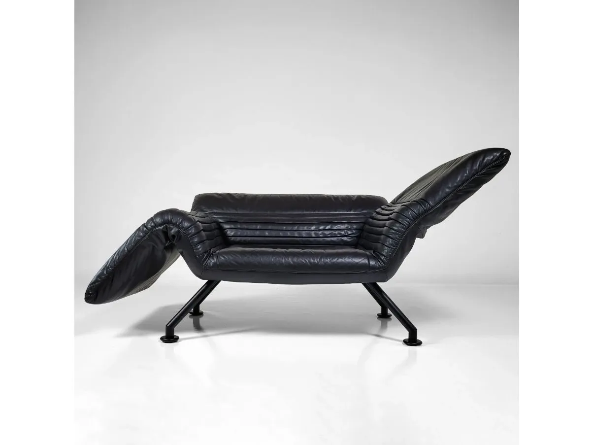 Multifunctional black leather bed 3