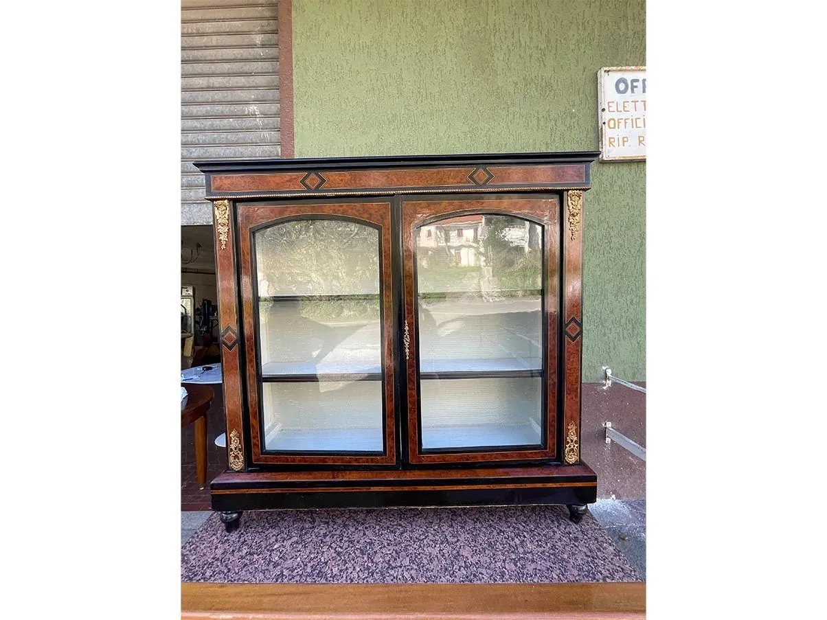 Antique serving sideboard in ebony and walnut (19th century) 2