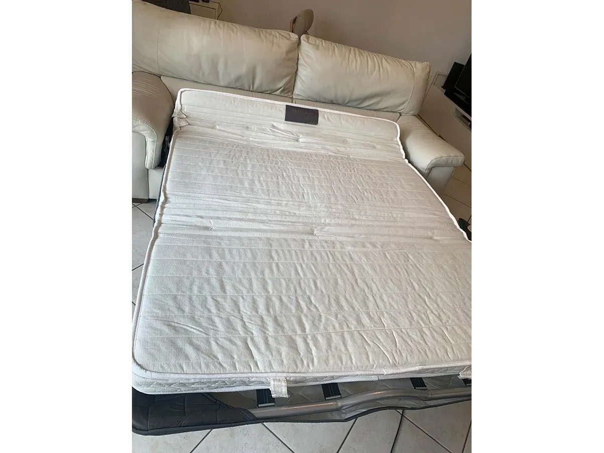 Divano letto Mister pelle (beige) 6