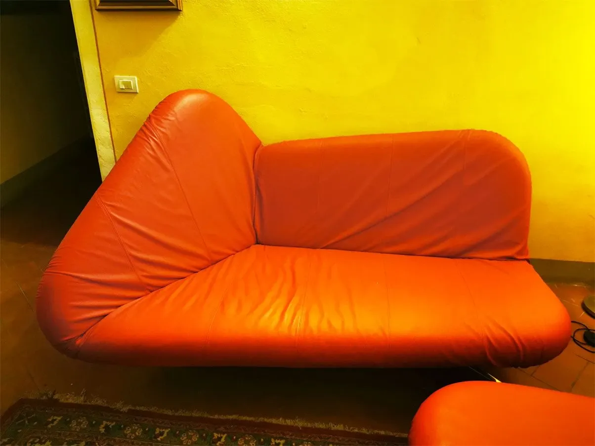 Set 2 divani letto Papillon pelle reclinabili (rosso) 10