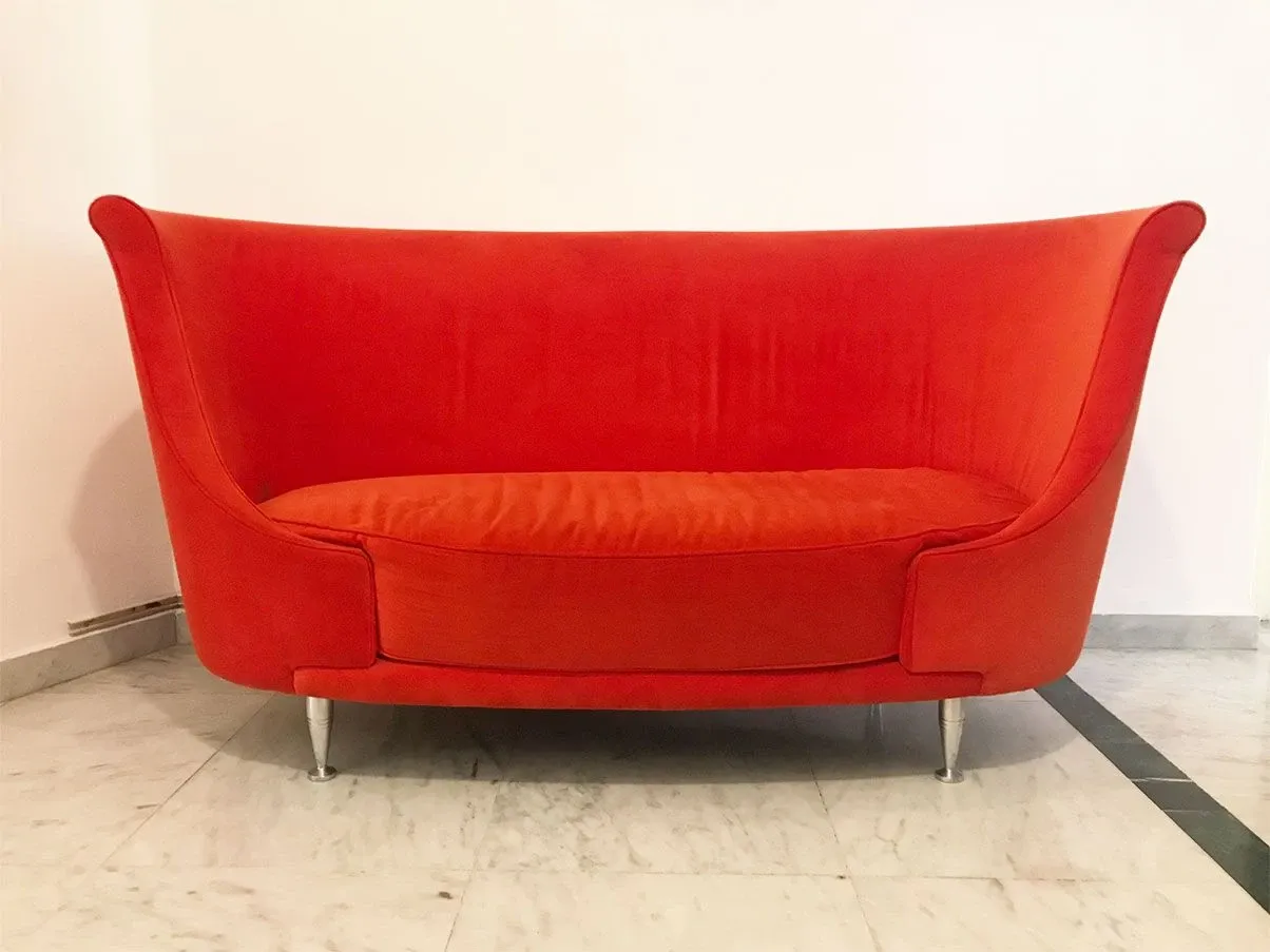 New-Tone oval sofa by Iosa Ghini in red fabric 4