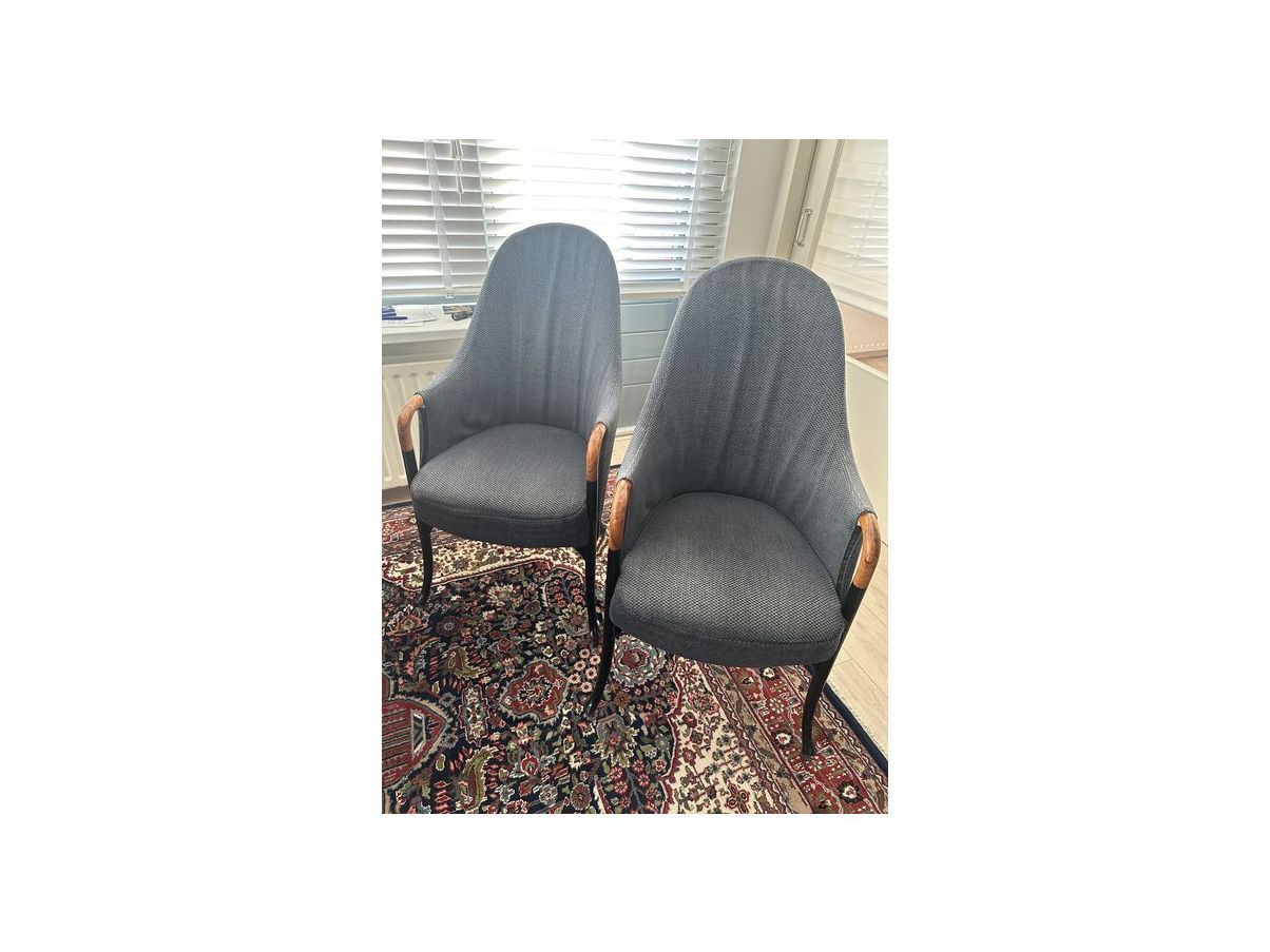 Set 4 Poltrone Dining Room in palissandro e tessuto Front