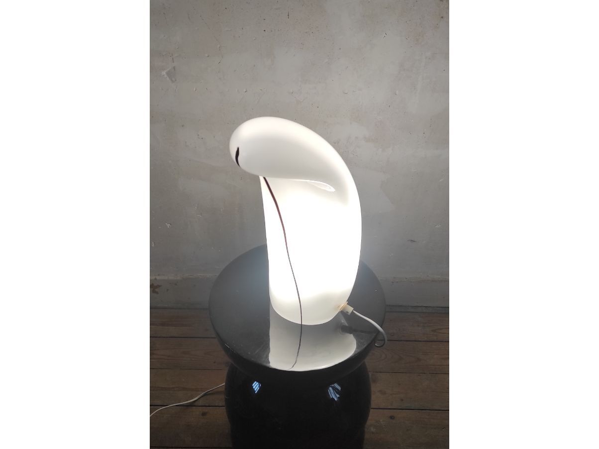 Lampada da tavolo in vetro soffiato bianco (anni '60) Main