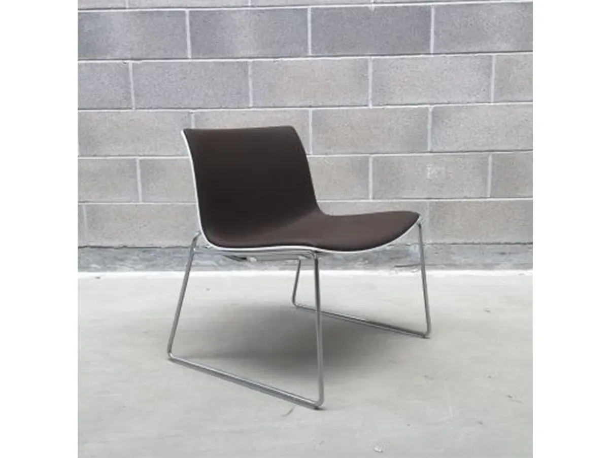 Catifa 53 chair in steel and fabric (brown) 1