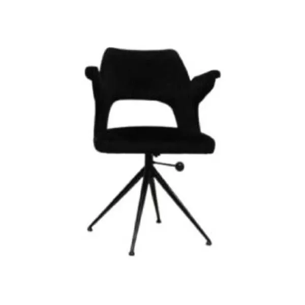 Sedia vintage in velluto nero (anni '70), 