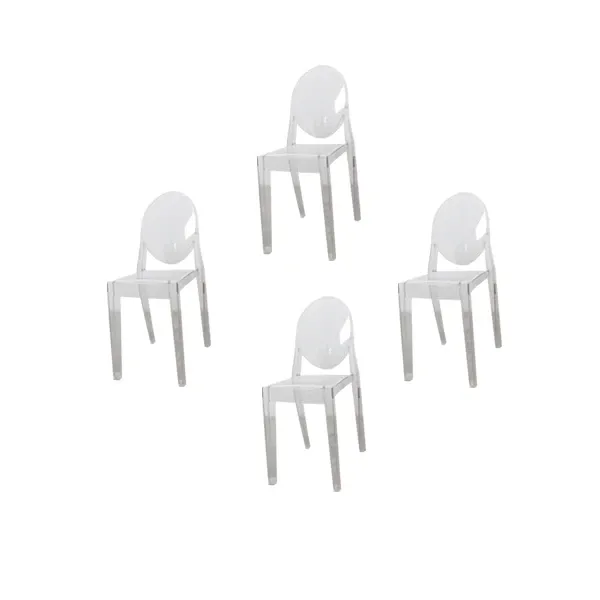 Set of 4 Victoria Ghost chairs by Philippe Starck, Kartell image