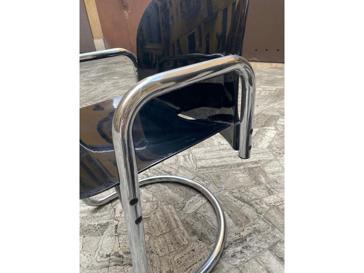 Set of 4 Dialogo chairs by Tobia Scarpa Side