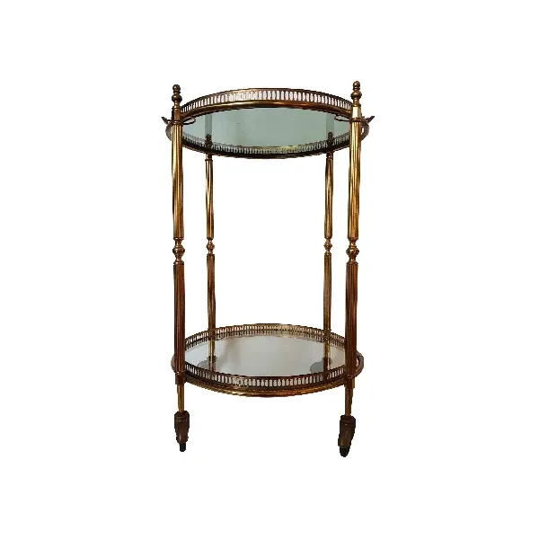 Vintage Brass and Glass Bar Trolley (1960s) image