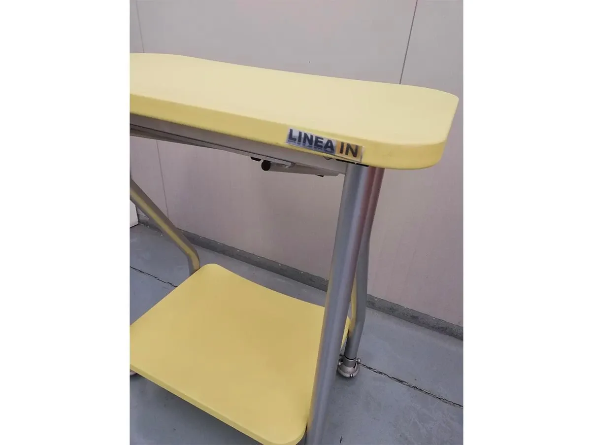Plus computer trolley in wood and metal (yellow), Linea In Arredamenti 3
