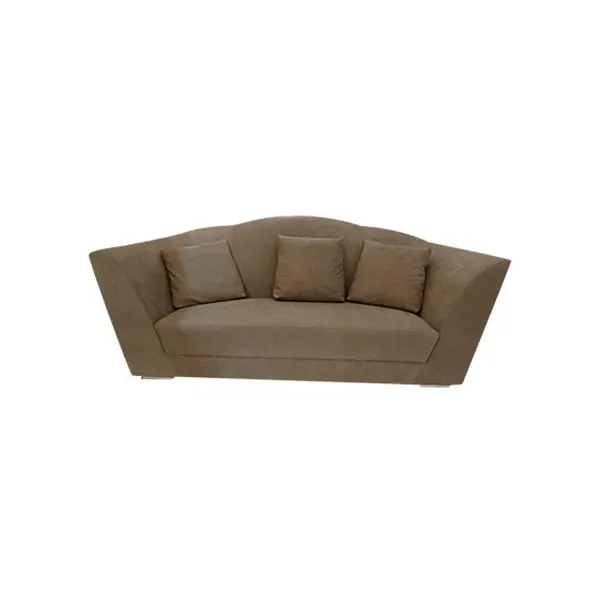 Upholstered 3-seater sofa Ego in leather (brown), Brummel image