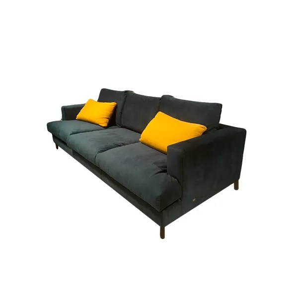 Piuma 3-seater sofa upholstered in velvet (green), MD Work image