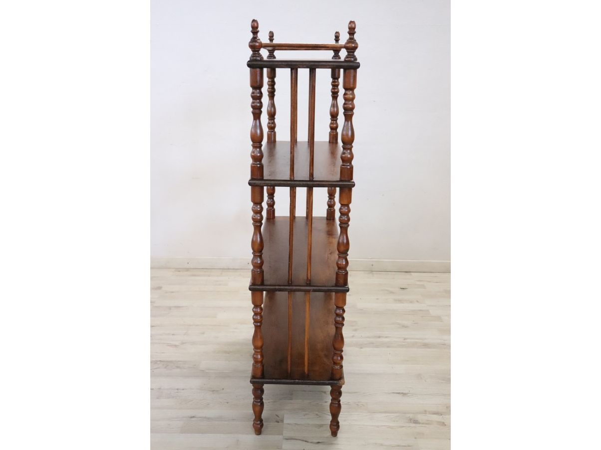 Vintage bookcase in poplar wood (19th century) Side