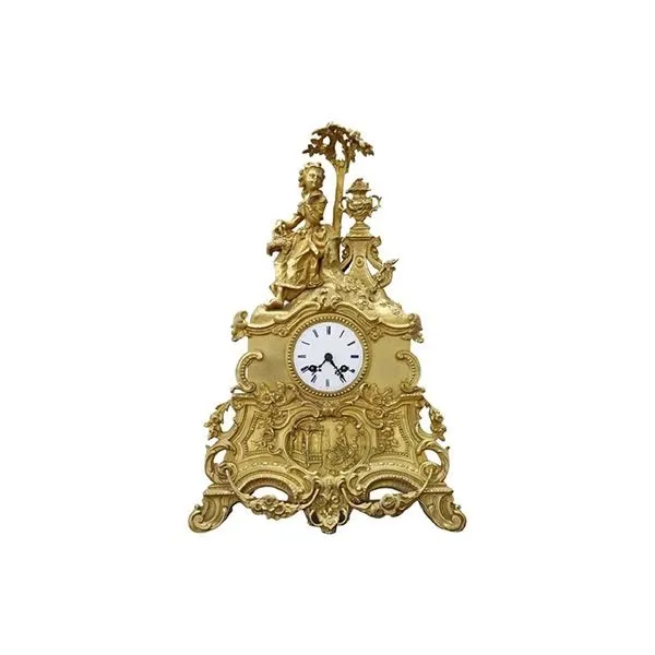 Vintage gilt bronze table clock ('800), image