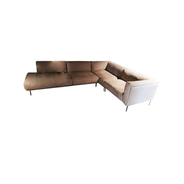Rod System corner sofa in leather (brown), Living Divani image