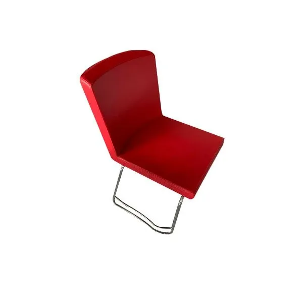 Sedia Red Passion metallo cromato e pelle (rosso), MD Work 