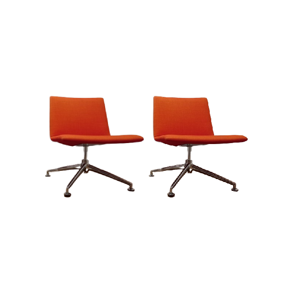 Set of 2 orange Fina Lounge armchairs, Brunner image