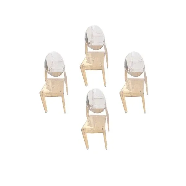 Set 4 sedie Victoria Ghost in plastica trasparente 