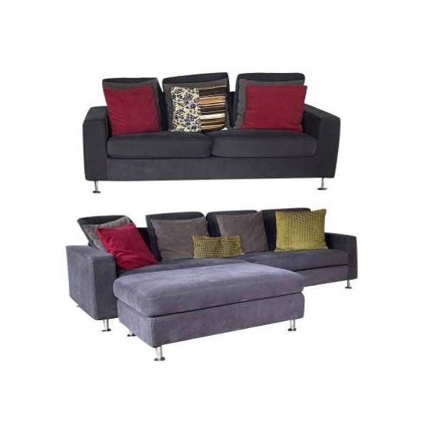 Set divano 3 e 2 posti con pouf, Flexform image