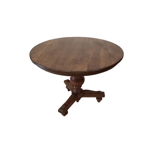 Round vintage table in walnut wood ('800), image