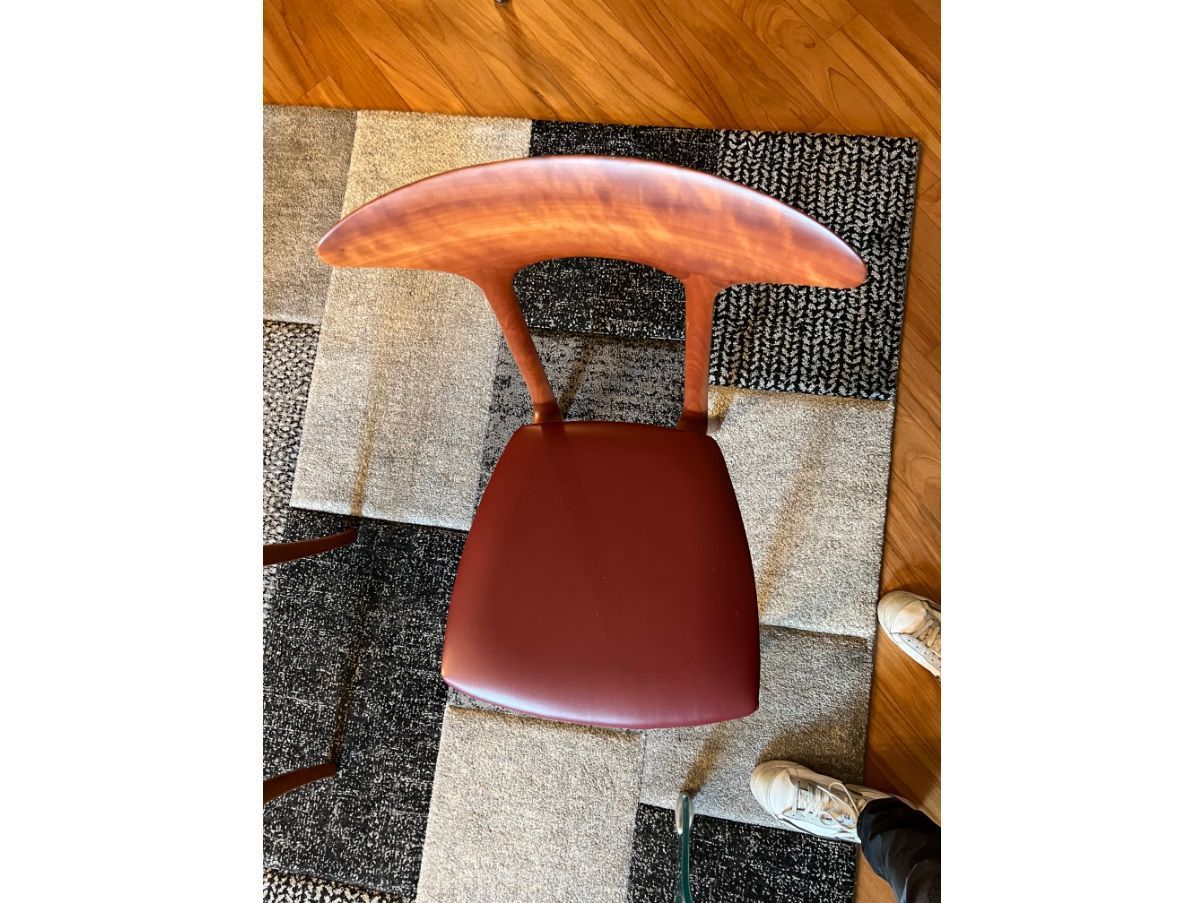 Set of 4 wooden chairs by Roberto Lazzeroni, Ceccotti Front