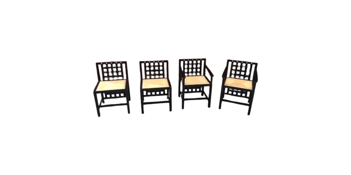 Set of 4 vintage Basset Lowke DS3/4 chairs by Mackintosh, Cassina image