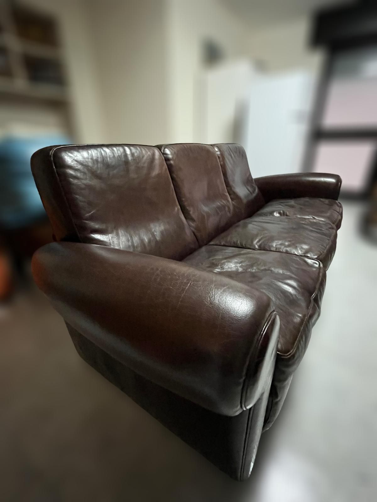 Mickey 3 seater sofa upholstered in leather (brown), Baxter  Main