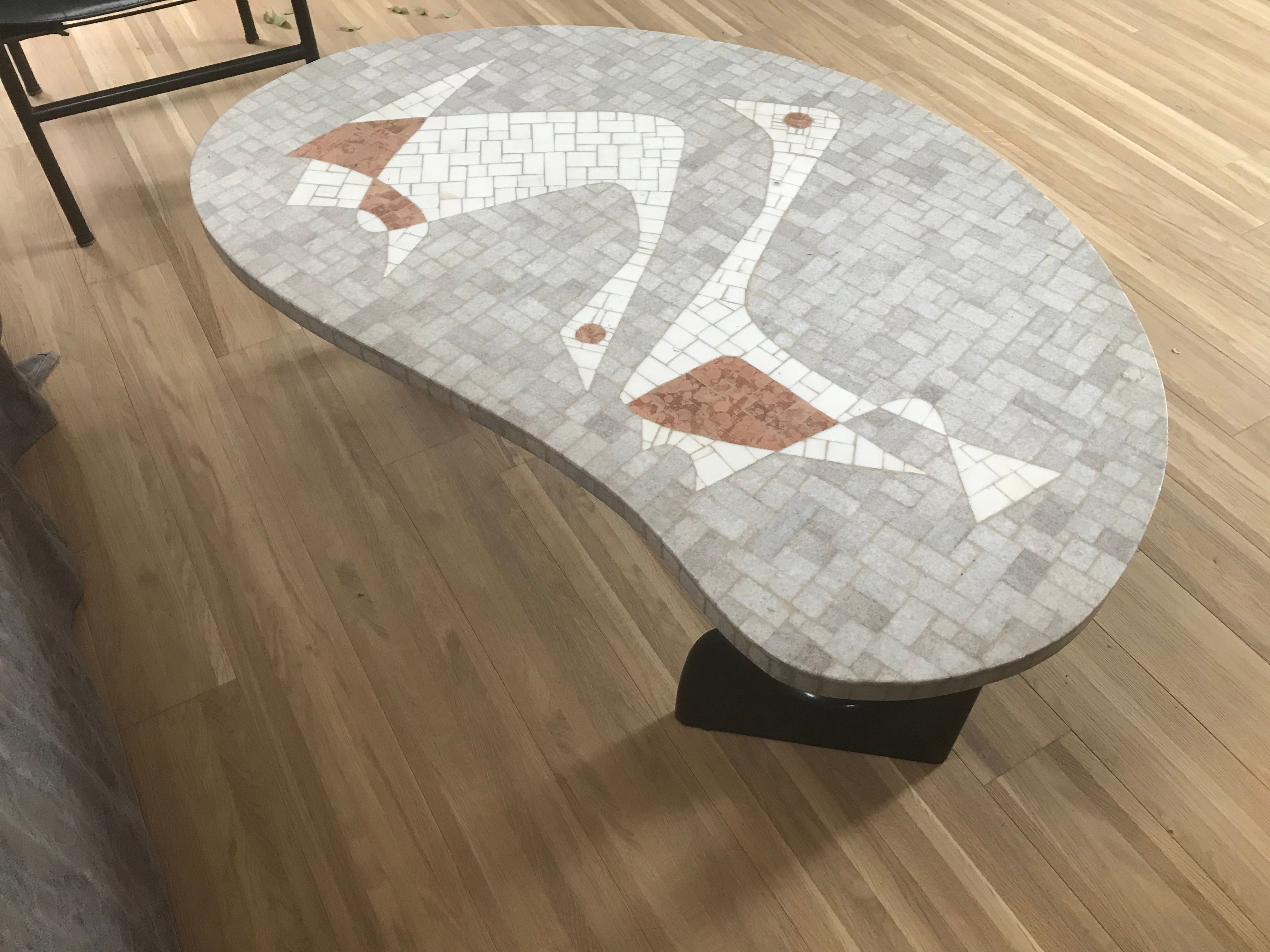 Table basse mosaïque Berthold Muller années 50 60 Front
