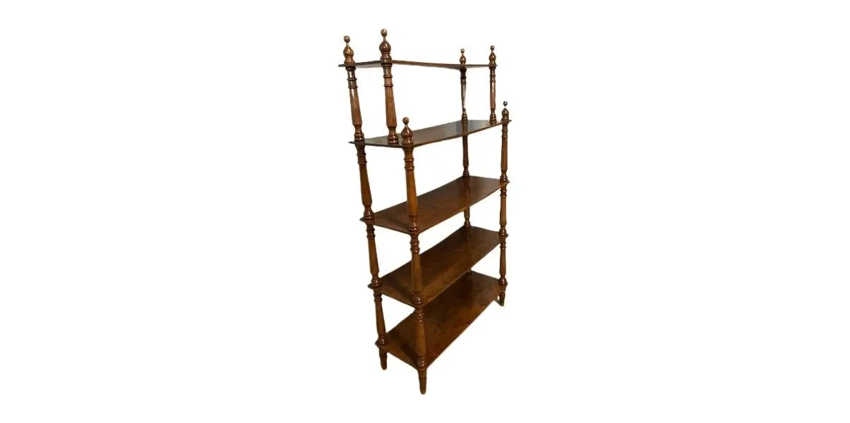 Vintage bookcase in solid walnut (19th century), image