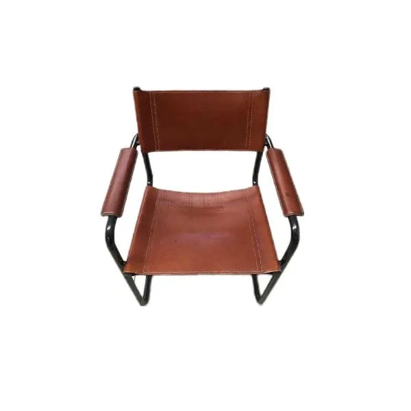 Chair with armrests MG5 steel leather (brown), Matteograssi image