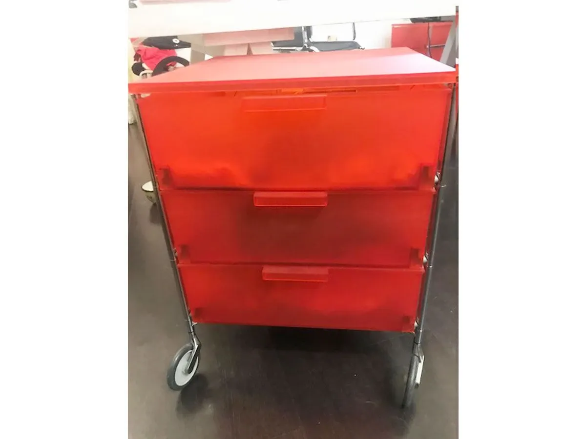 Mobil 3 cassetti con ruote (arancione), Kartell 2