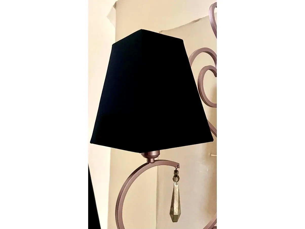 Applique a 2 luci in tessuto nero, Patrizia Garganti 6