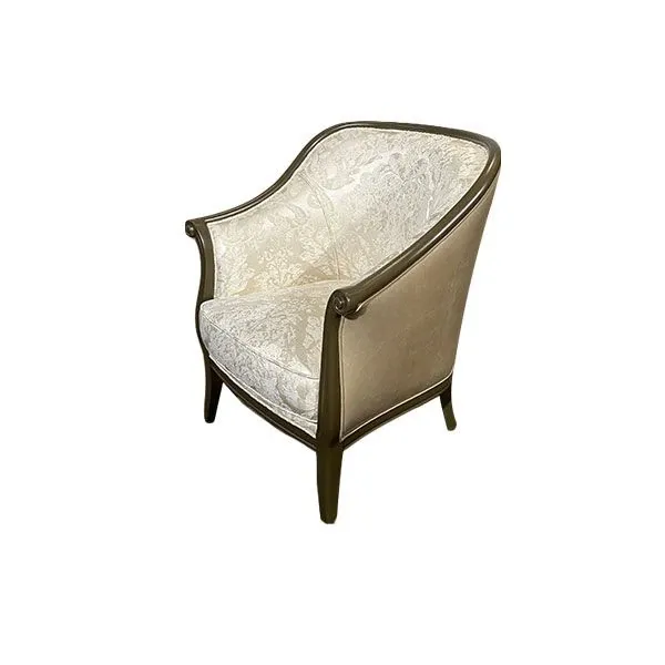 Grecia armchair in fabric and leather (beige), Bruno Zampa image