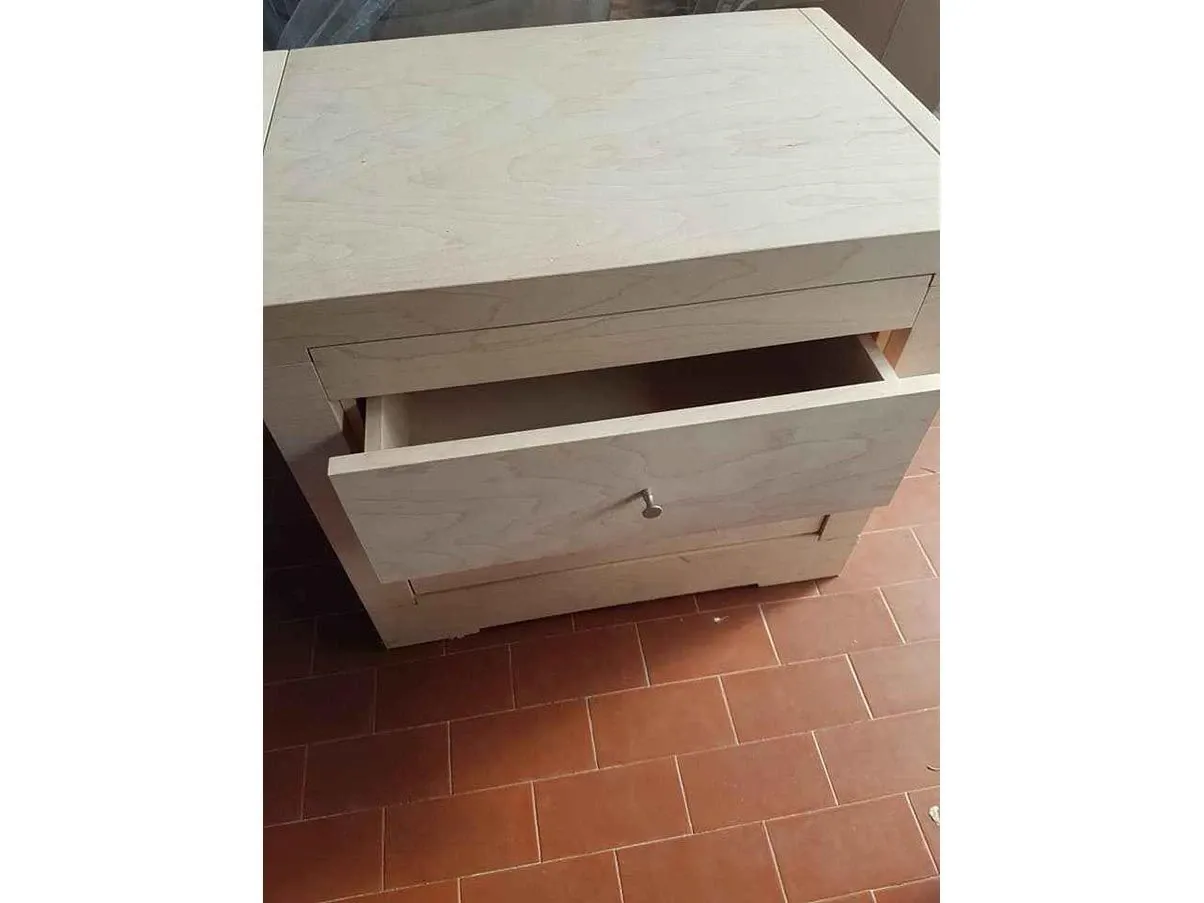 Set aus 2 Nachttischen Oli aus kupferfarbenem Ahornholz 