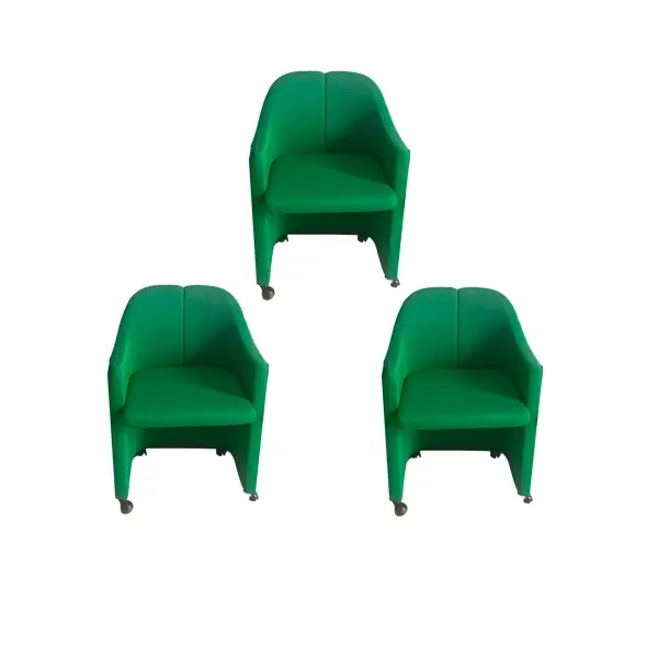 Set of 3 PS 142 armchairs by Eugenio Gerli (green), Tecno image