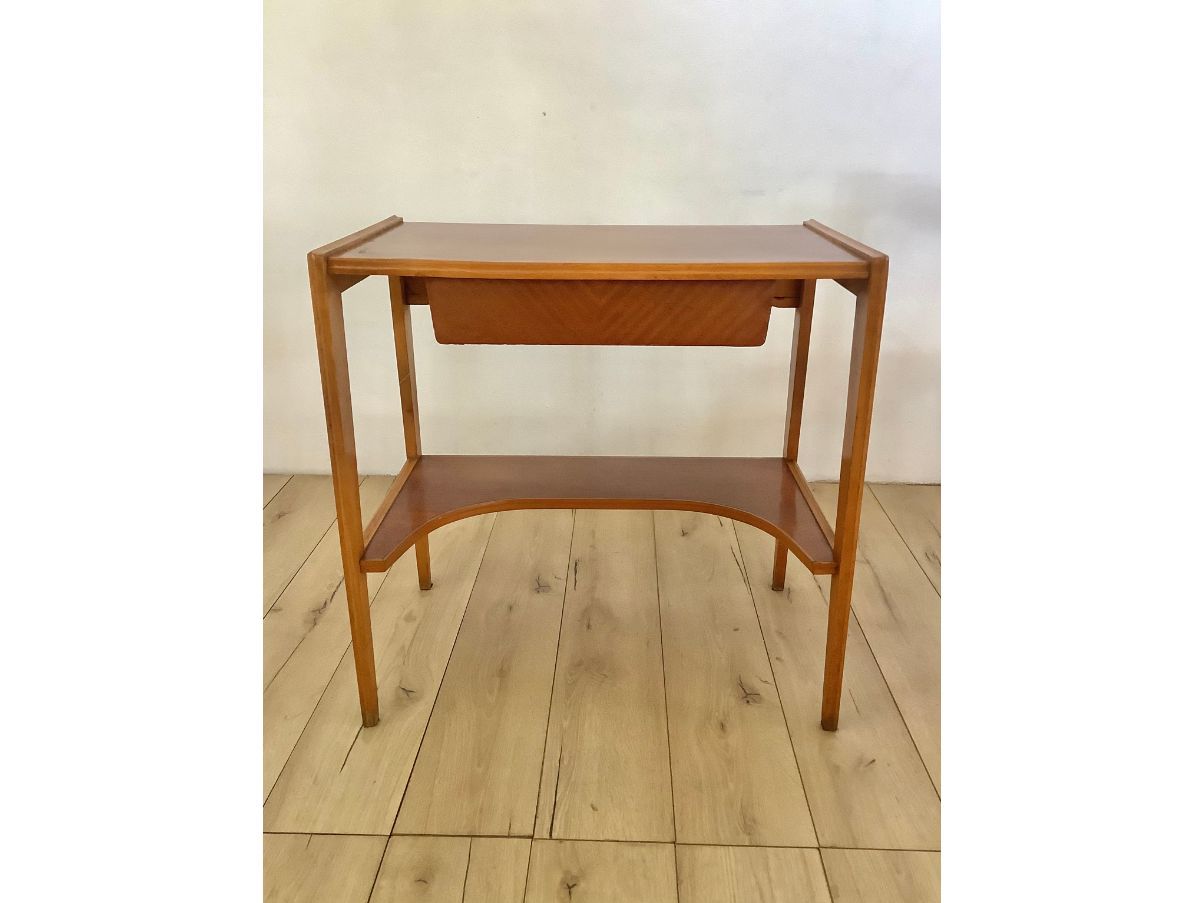 50s Wooden Desk and Chair Set Front