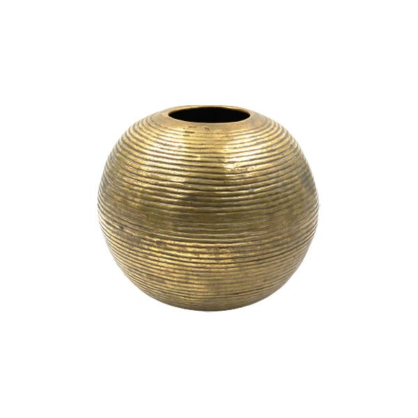 Vintage aluminum spherical vase (1970s), image