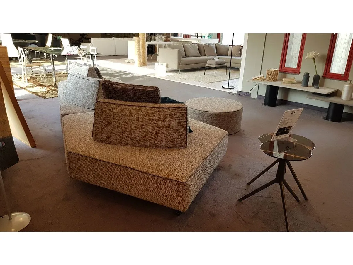 Divano chaise-longue Magritte in tessuto (grigio), Flexstyle 5