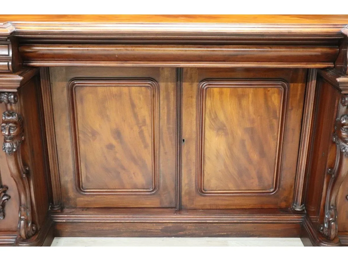 Credenza vintage in legno di mogano intagliato ('900),  2