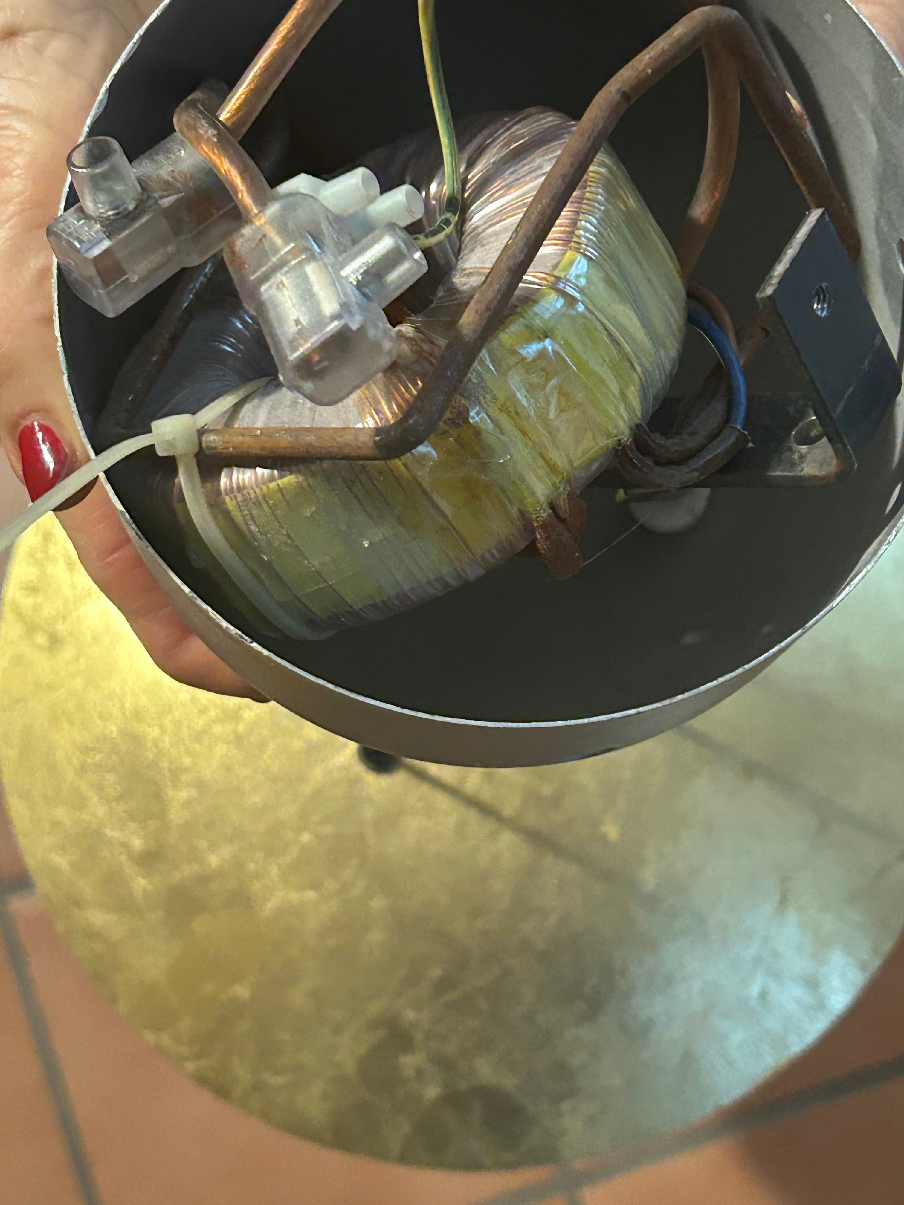 Coppia di lampadari Sistema due dischi dorati Front