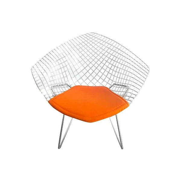 Iconic Diamond armchair with cushion (orange), Knoll image