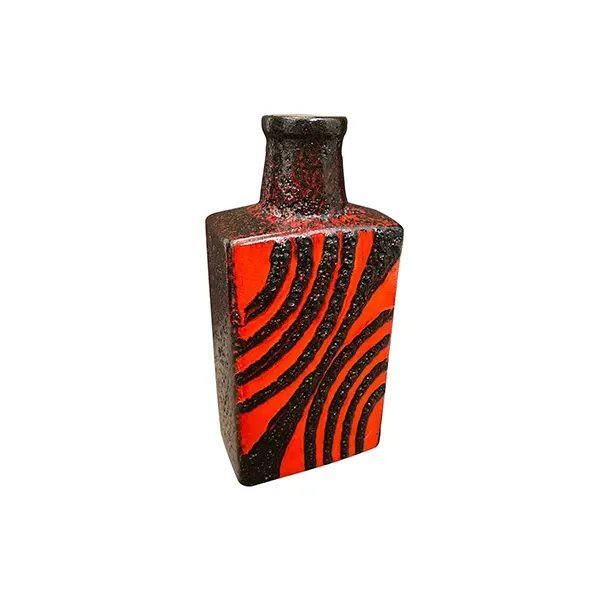 Vintage red lava ceramic vase (1970s), Scheurich image