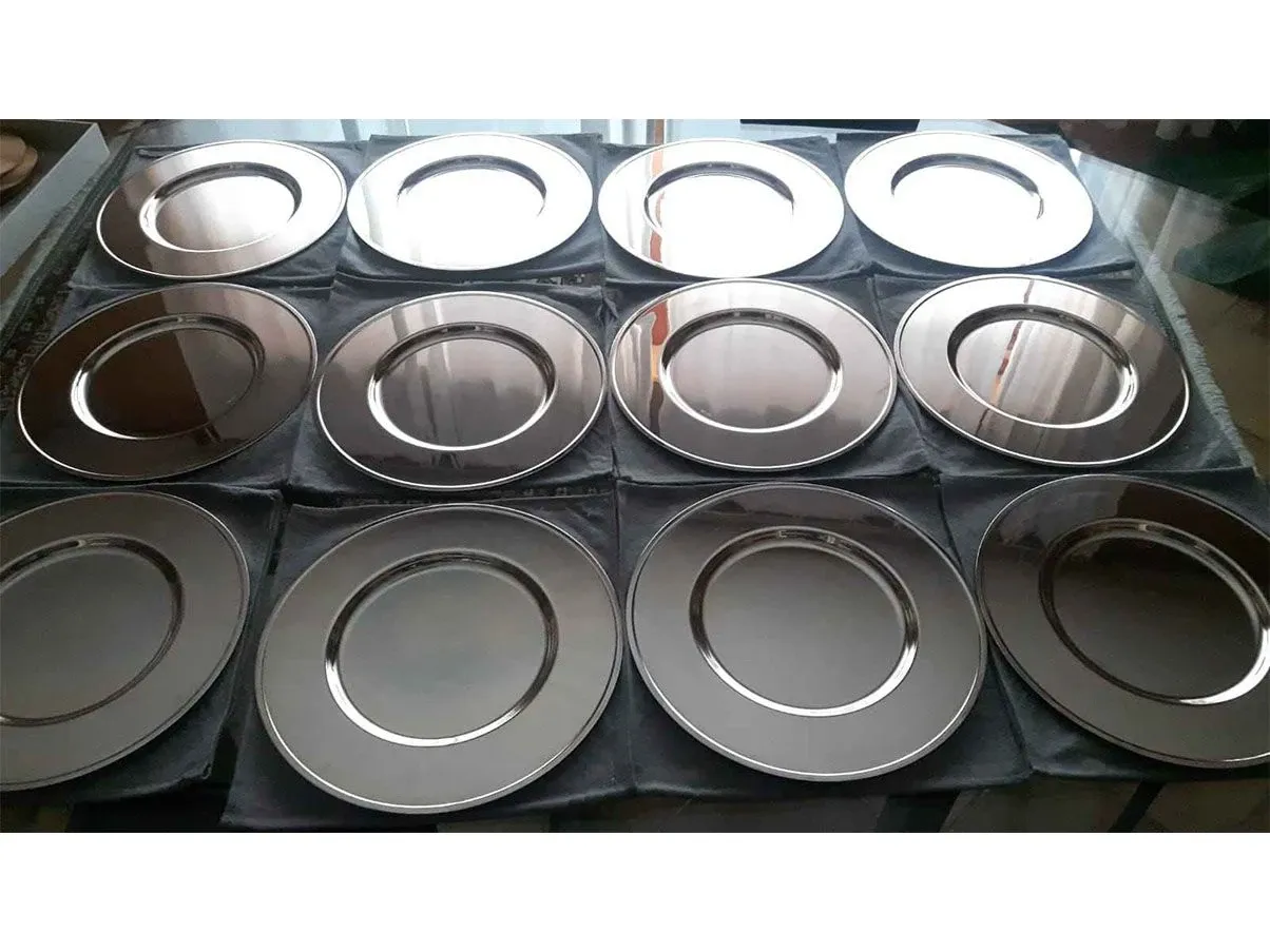 Set of 12 Contour presentation plates in stainless steel 5